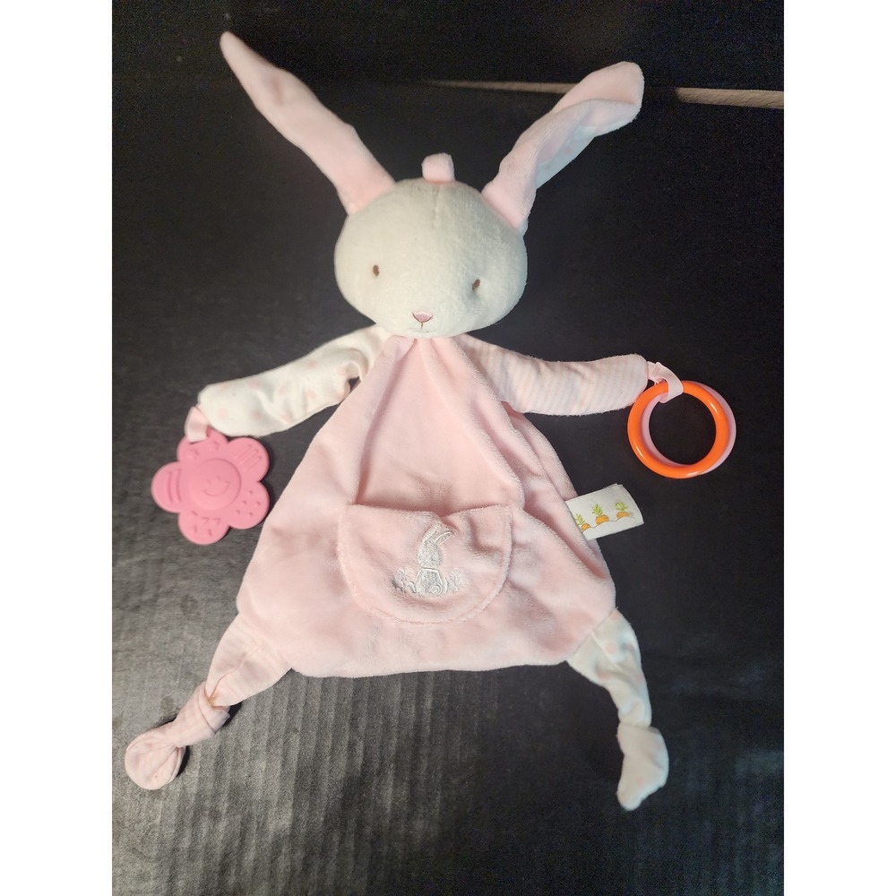 Bunnies by the Bay Pink Bunny Lovie Security Blanket Teether Toy 190117 Retired